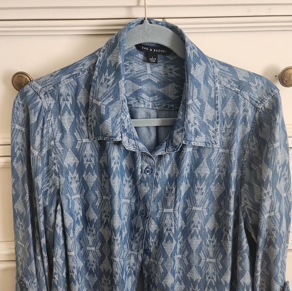 Zac & Rachel Southwestern Debim Style Button Down - Hand Cropped - Picture 2 of 5